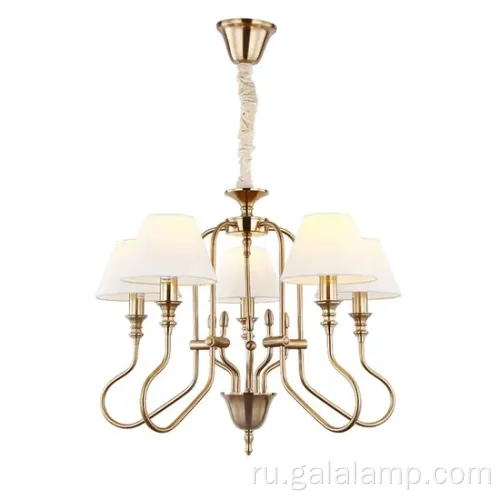 Элегантная золотая европейская подвесная лампа